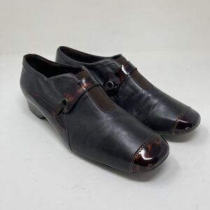 Roberto Capucci Women Loafer Shoes Black Tortoise Shell Design Size 9.5